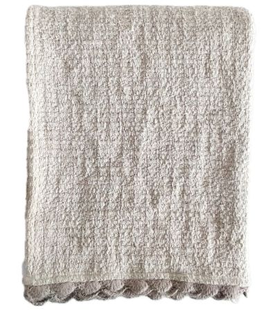Tactile Poly Cotton Throw Natural by Malini | Style Our Home