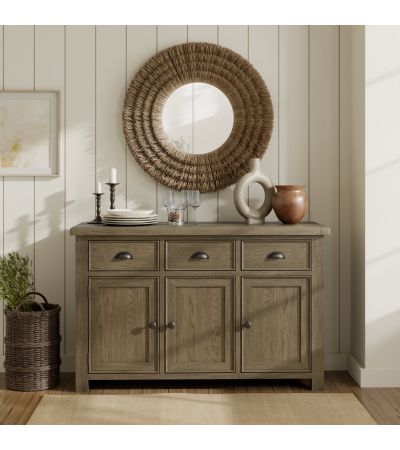 Sartona Oak Large 3 Drawer/ 3 Door Sideboard by Heritance Furniture | Style Our Home