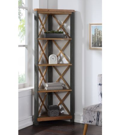 Urban Elegance Reclaimed Large Corner Bookcase by Baumhaus | Style Our Home