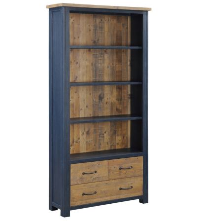 Splash of Blue - Large Open Bookcase with Drawers by Baumhaus | Style Our Home