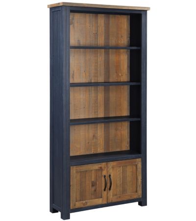Splash of Blue - Large Open Bookcase with Doors by Baumhaus | Style Our Home