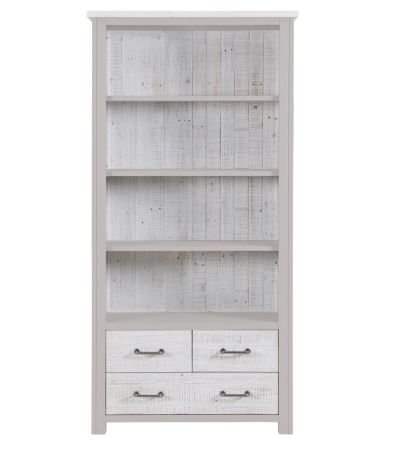 Greystone - Large Open Bookcase with Drawers by Baumhaus | Style Our Home