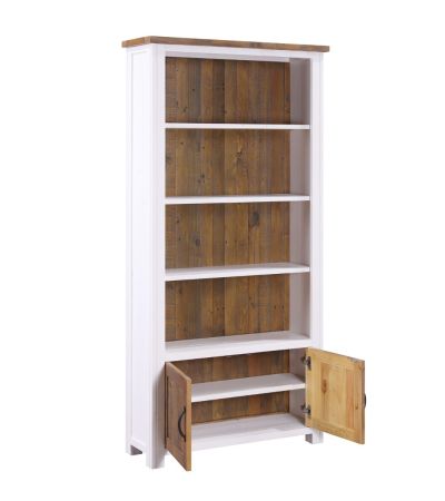 Splash of White - Large Open Bookcase with Doors by Baumhaus | Style Our Home