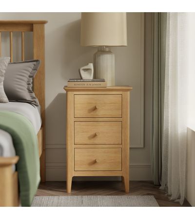 Marken Oak 3 Drawer Bedside by Heritance Furniture | Style Our Home