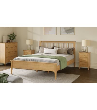 Marken Oak Double Low Foot Bed by Heritance Furniture | Style Our Home