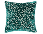 Pm Ditsy Cut Velvet Cushion Teal In by Malini | Style Our Home
