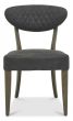 Ellipse Fumed Oak Upholstered Chair - Dark Grey Fabric (Pair) by Bentley Designs | Style Our Home