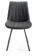 Fontana - Dark Grey Faux Suede Fabric Chairs with Grey Hand Brushing on Black Powder Coated Legs (Pair) from Style Our Home