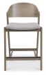 Vega Grey Oiled Oak Bar Stool - Grey Fabric (Single) by Bentley Designs | Style Our Home