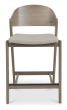 Vega Grey Oiled Oak Bar Stool - Grey Bonded Leather (Single) by Bentley Designs | Style Our Home