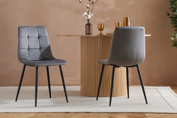 Axel Pair Of Fabric Dining Chairs Grey by Birlea | Style Our Home
