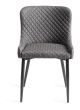 Upholstered Dark Grey Diamond Chair with Black Frame (Pair)