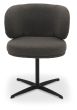 Marcel - 360° Swivel Chair in a Brown Boucle Fabric with Black Legs (Pair)