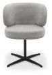 Marcel - 360° Swivel Chair in a Grey Boucle Fabric with Black Legs (Pair)