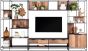 Cosmo 2 Doors Open Racks TV Wall Element Bookcase