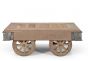 Reclaimed Wooden Coffee Table on Wheels
