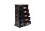 Black Lyre Bird Design 5 Drawer Cabinet