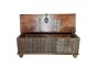 Antique Chest with Carvings & Vintage Iron Clasps