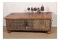 Antique Chest with Carvings & Vintage Iron Clasps