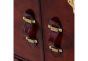 Handcrafted Leather Mini Bar Cabinet - Cognac