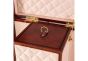 Handcrafted Leather Mini Bar Cabinet - Cognac