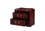 Handcrafted Leather 2 Drawer Side Table Trunk - Cognac