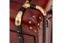 Handcrafted Leather 2 Drawer Side Table Trunk - Cognac