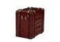 Handcrafted Leather 2 Drawer Side Table Trunk - Cognac