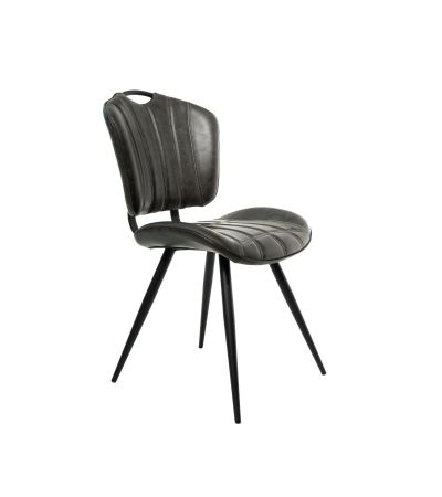 Healey Vegan Leather Chair Grey SET OF 2by Bluebone | Style Our Home