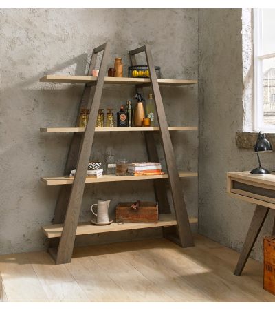 Bentley Designs Aged & Weathered Oak Open Display Unit 