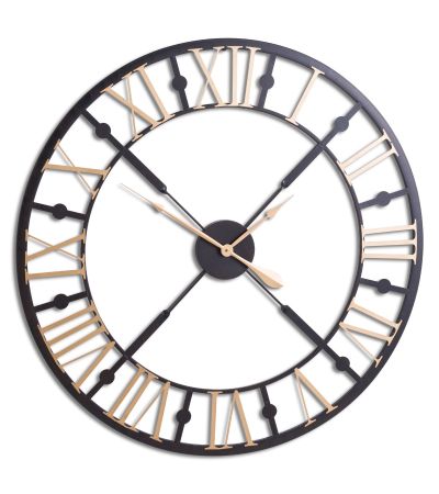 Black And Gold Skeleton Clock