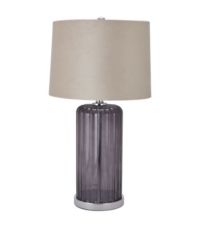 Alberta Metallic Glass Lamp With Velvet Shade by Hill Interiors | Style Our Home  