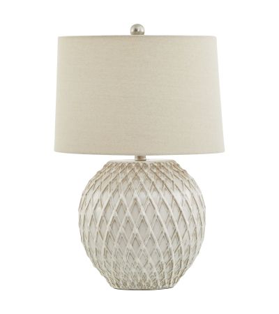 Lattice Ceramic Table Lamp With Linen Shade by Hill Interiors | Style Our Home  