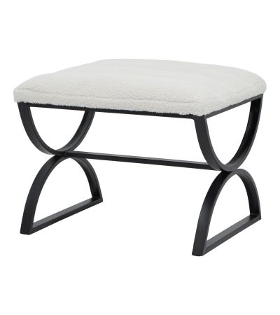 Boucle Ribbed Footstool by Hill Interiors | Style Our Home  