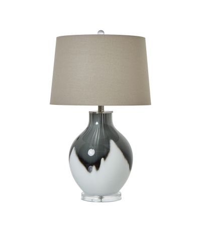 Grey Shadows Table Lamp With Linen Shade by Hill Interiors | Style Our Home  