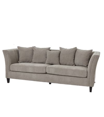 Vesper Taupe Cushion Back Three Seater Sofa by Hill Interiors | Style Our Home  