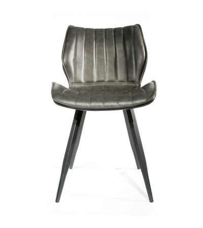 Alfa Dining Chair Vegan Leather Grey SET OF 2 by Bluebone | Style Our Home