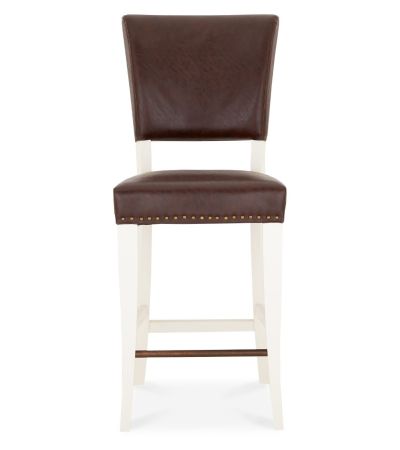 Belgrave Ivory Bar Stool - Espresso Faux Leather (Pair) by Bentley Designs | Style Our Home