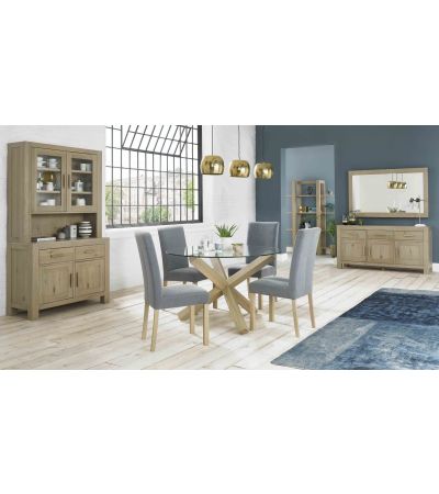 Turin Light Oak Glass Round Dining Set - Style our Home