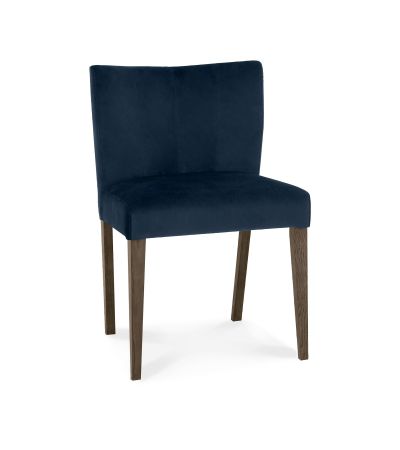 Turin Dark Oak Upholstered Dark Blue Dining Chair (a pair) - Style Our Home