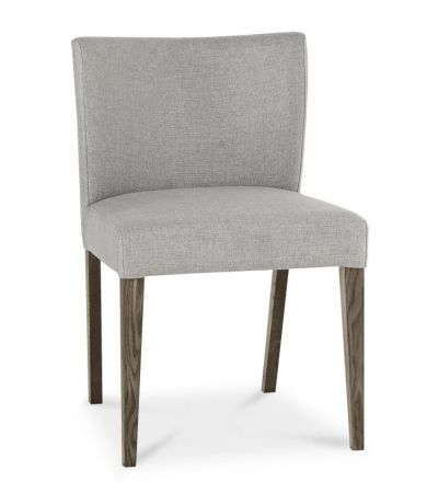 Turin Dark Oak Upholstered Pebble Grey Dining Chair (a pair) - Style Our Home