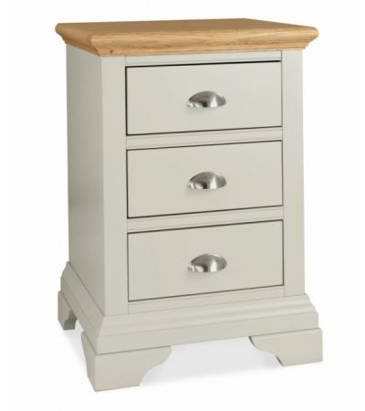 Hampstead Soft Grey & Pale Oak 3 Drawer Nightstand - Style Our Home