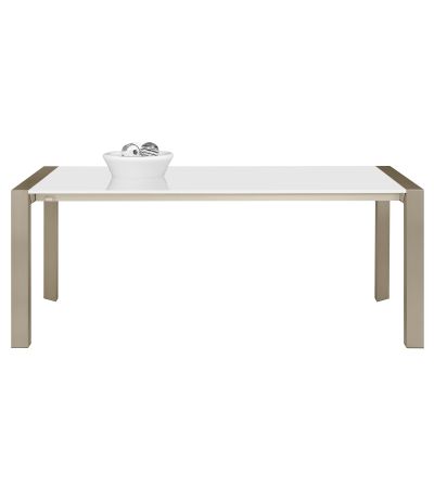 Gautier Setis White Lacquer Extending Dining Table (Champagne Legs)