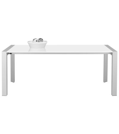 Gautier Setis White Lacquer Extending Dining Table (Aluminium Legs)