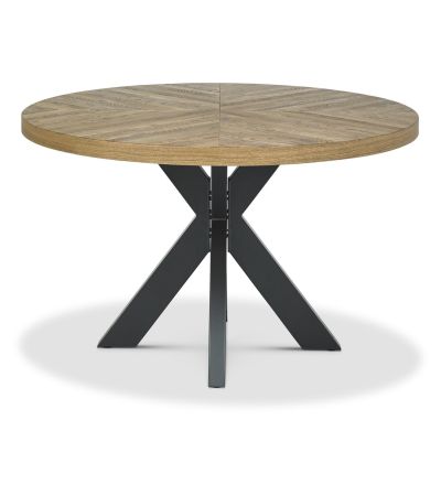 Ellipse Rustic Oak 4 Seat Circular Dining Table by Bentley Designs | Style Our Home
