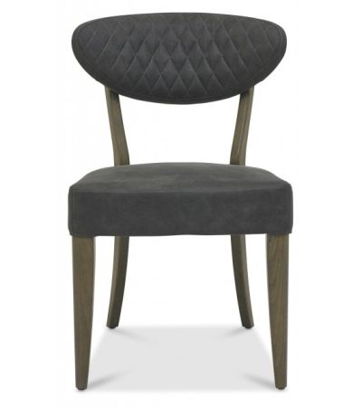 Ellipse Fumed Oak Upholstered Chair - Dark Grey Fabric (Pair) by Bentley Designs | Style Our Home