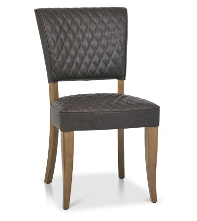 Logan Rustic Oak Upholstered Chair - Old West Vintage (Pair) by Bentley Designs | Style Our Home