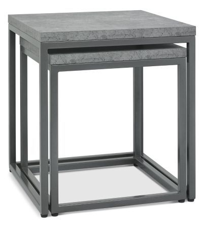 Renzo Zinc & Dark Grey Nest Of Lamp Tables | Style Our Home