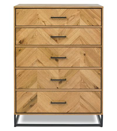 Riva Rustic Oak 5 Drawer Tall Chest | Style Our Home