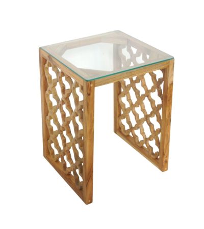 Antigua Lamp Table - glass top by Monologue | Style Our Home